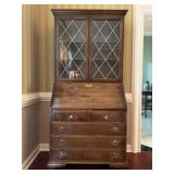 Ethan Allen Five Drawer Secretary Curio