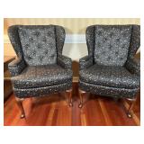 Pair of Wingback Regal Arm Chairs