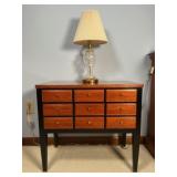 Ethan Allen Accent Table, Glass Lamp