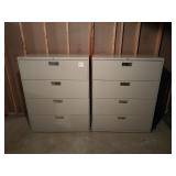 2 Large HON Metal Filing Cabinets