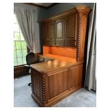 Custom-Made Solid Burl Wood Desk