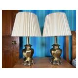 Pair of Table Lamps w/ Pleated Shades