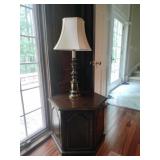 Hexagonal End Table, Table Lamp