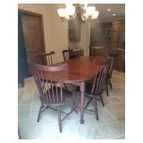 Athol Custom Dining Table & 7 Windsor Style Chairs