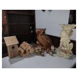 Wood Bird Houses, Owl Statue & Figurines, Fairy Wood Bird Houses, Owl Statue & Figurines, Fairy