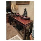 Oriental Style Sofa Table, Buddha, Candelabra