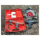 Bosch Circular Saw, Hilti Fastening Tool, Light