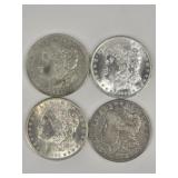 4 Morgan Silver Dollars: 1896, 1884 O (2) & 1897 O