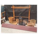 Quilt Rack, Wall Shelf, Baskets, Lantern