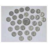 29 Pre-1964 Quarters & 1923 Peace Dollar