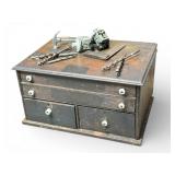 Wood Chest, Hardware, Hand Tools