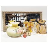 Oil Lamps, Lamp Shades, Mirror