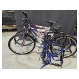 Two Mens Pacific Flying V Bikes, Thule Bike Rack