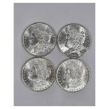 4 Morgan Silver Dollars: 1881 S & 1884 O (3)