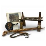 Egyptian Camel Saddle, Whip, Walking sticks