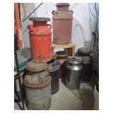 Milk Cans, Wooden Crate