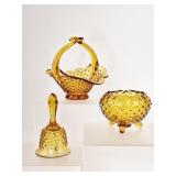 Fenton Amber Glass Basket, Belk, Rise Bowl
