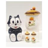Felix The Cat Cookie Jar, Merry Mushroom Canister