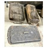 3 Cast Iron Rectangular Pans/Griddles