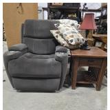 Power Recliner Chair, Side Table, Lamp