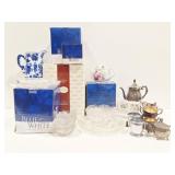 Blue And White Wear, EAPG, Silverplate