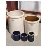 8 and 5 Gallon Crocks, Cobalt Blue Crocks