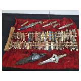 Large Lot of Pocket Knives, Daggers, Gun Holster