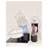 Fenton: Angel, White Hobnail Divided Dish, Vase