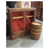Display Case, Wooden Keg