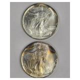 2 American Eagle Silver 1oz Coins, 1994