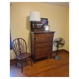 Dresser, Lamp, Chair, Oscillating Fan