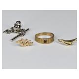 1.76 10KT Gold Jewelry: Baby Ring & 1 Earring