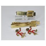 10KT Gold & Diamond AEP Tie Clips & Reddy Kilowatt
