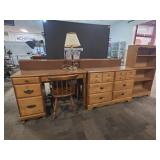 Twin Beds, Dresser, Lamp, Desk, Chair