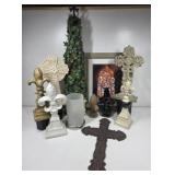 Cross Decor, Wall Art, Lamp, Topiary