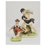 2 N. Rockwell Dave Grossman Porcelain Figurines