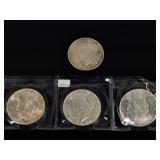 4 Silver Peace Dollars: 1922 (D, S) & 1924