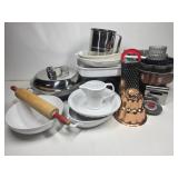 Kitchen Wares, Sifter, Rolling Pin, Tart Pans