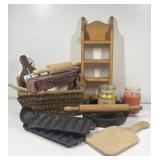 Cast Iron Pans, Rolling Pins, Jar Candles