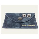 Blue Stone Post Back Earrings with 14K Stems