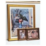 3 Pieces of Framed Wall Art Prints: Cezanne, Degas