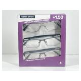 NEW Pack of 3 Foster Grant Reading Glasses, 1.50
