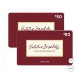Two $50 Eddie Merlot's Gift Cards