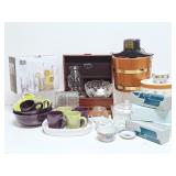Glassware, Candles, Plates, Ice Cream Maker