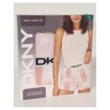 New DKNY Tank & Short Set, Pink Plaid, XL