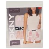 New DKNY Tank & Short Set, Pink Plaid, Medium