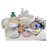 Tumble Up, Dansk Burchetta Glasses, Linens