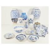 Blue & White Oriental Urns, Delft Blue, Flow Blue