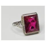 3.41 Grams 14KT White Gold Filigree / Antique Ring