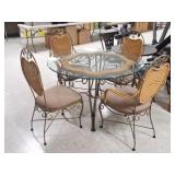 Wicker And Glass Dining Set